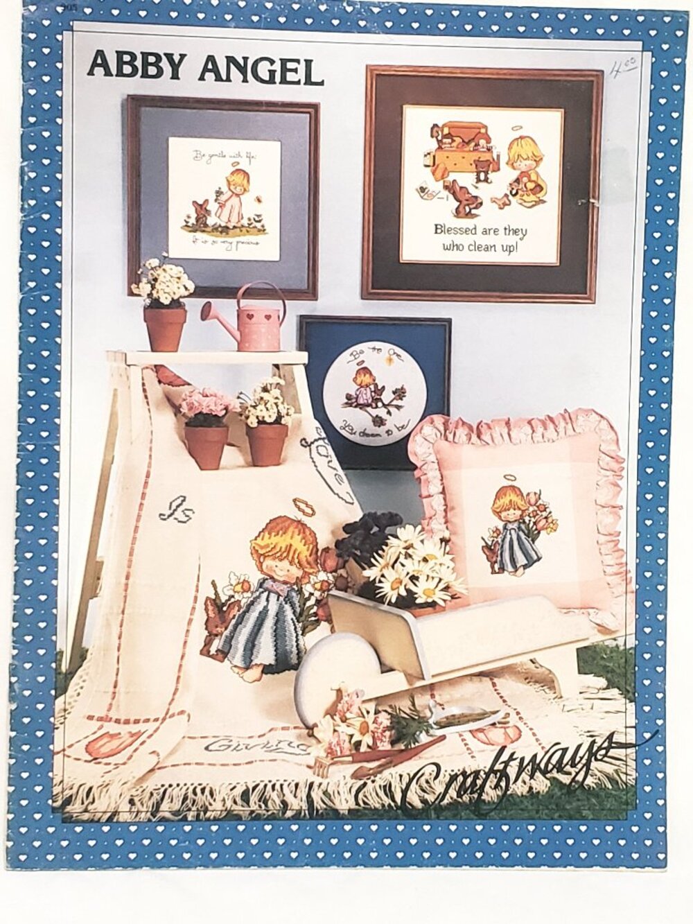 Abby Angel Afghan Cross Stitch Pattern 1985 Craftways Little Bunny Love Giving